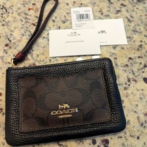 Coach corner zip wristlet